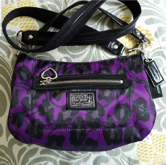 Coach Handbags - Coach Poppy Ocelot Purple Crossbody Bag